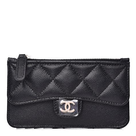 chanel card flap holder|chanel card holder with zipper.